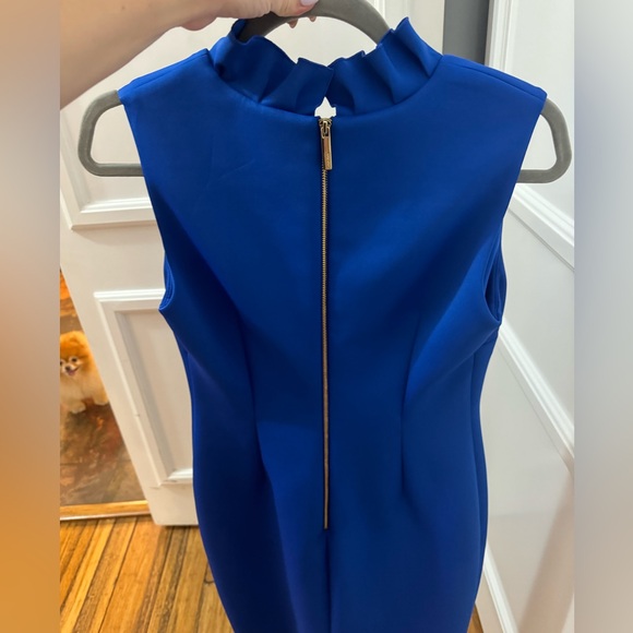 Calvin Klein Blue Mock Neck Sheath Dress - Picture 2 of 3